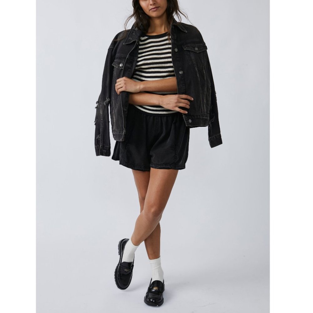 🎉LAST CHANCE🎉 FREE PEOPLE Slinky Baby Tee / Black Gardenia Combo - Picture 3 of 8